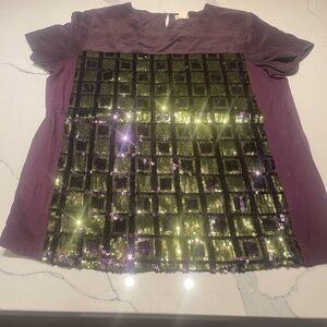 Hoss Intropia Blackberry Sequin Front Top Size S